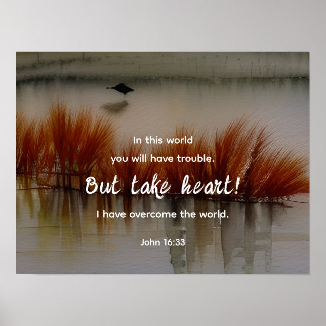 John 16:33 Jag har Overcome Bible Verse Christian Poster (Framsidan)