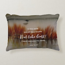 John 16:33 Jag har Overcome Bible Verse Christian Prydnadskudde