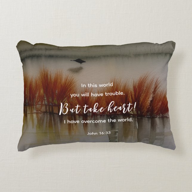 John 16:33 Jag har Overcome Bible Verse Christian Prydnadskudde (Framsidan)