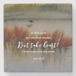 John 16:33 Jag har Overcome Bible Verse Christian Stenunderlägg