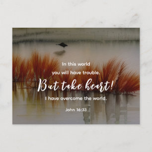 John 16:33 Jag har Overcome Bible Verse Christian Vykort