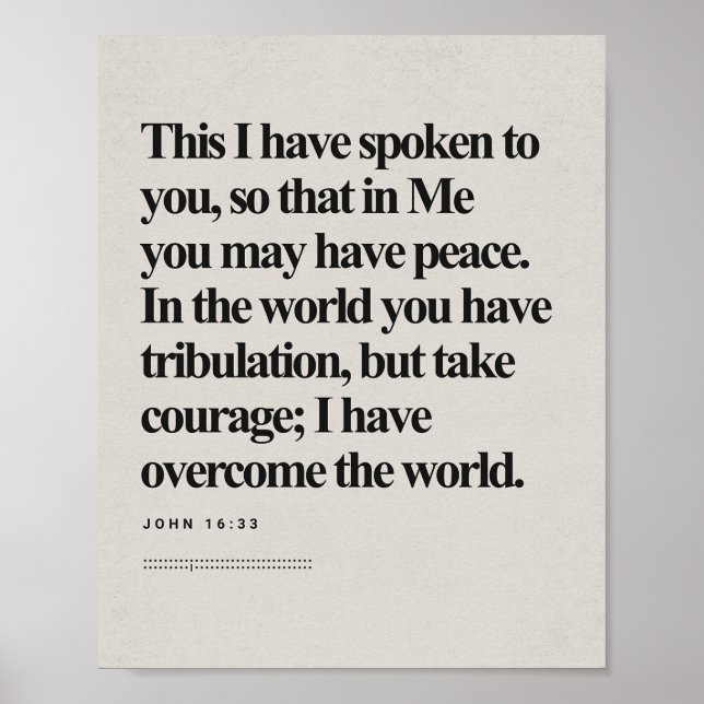 John 16:33 - Jesus Peace and Victory Bible Poster (Framsidan)