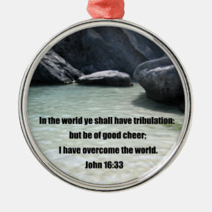 John 16:33 julgransprydnad metall