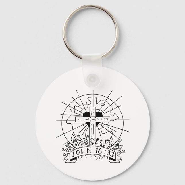 John 16:33-nyckelkedja nyckelring (Framsida)