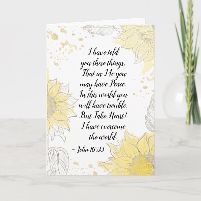 John 16:33 Ta hjärtat! Jag har besegrat världen Kort (Framsida)