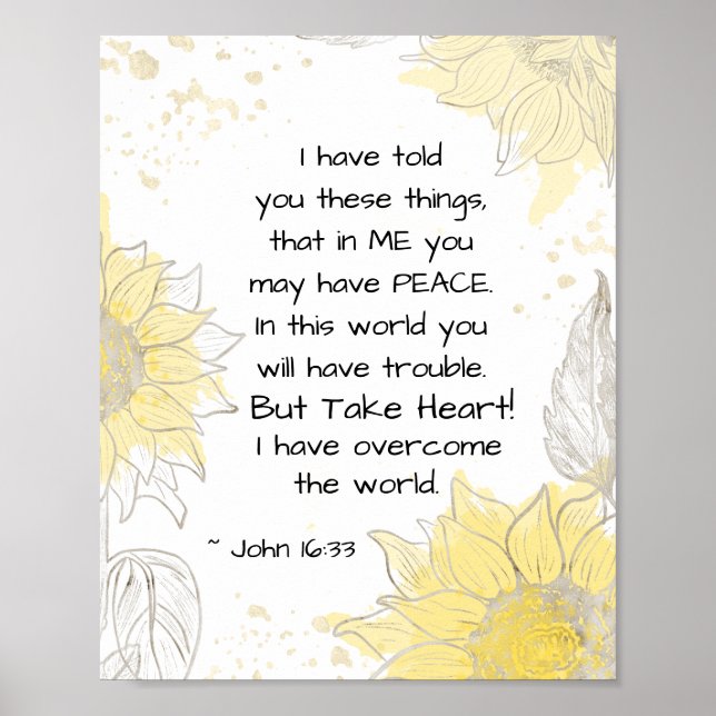 John 16:33 Ta hjärtat! Jag har besegrat världen Poster (Framsidan)