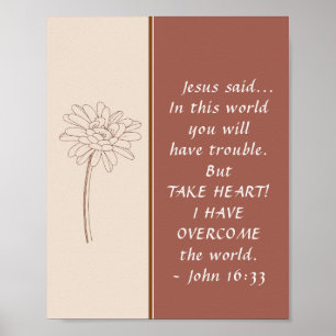 John 16:33 Ta hjärtat! Jag har besegrat världen Poster