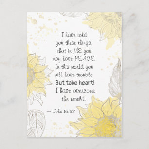 John 16:33 Ta hjärtat! Jag har besegrat världen Vykort
