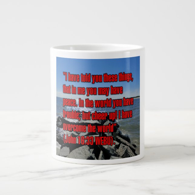 John 16:33 WEBU Mug Jumbo Mugg (Framsidan)