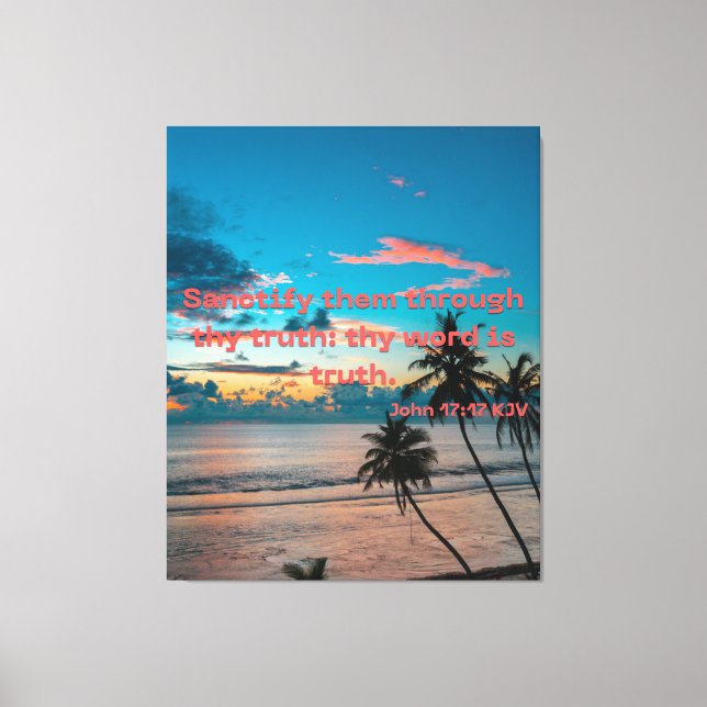 John 17:17 Bible Verse Scripture KJV Canvas Pic (Framsida)