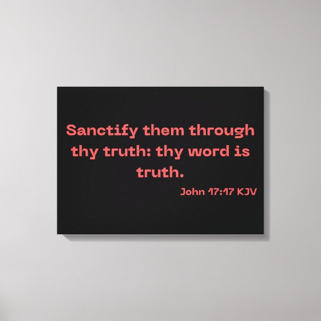 John 17:17 Bible Verse Scripture KJV Wall Art Canvastryck (Framsida)