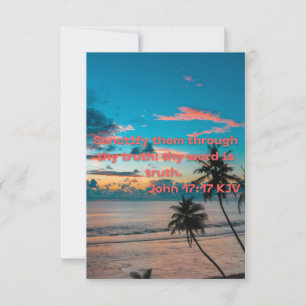 John 17:17 KJV Bible Verse Pic Flat Greeting Card Kort