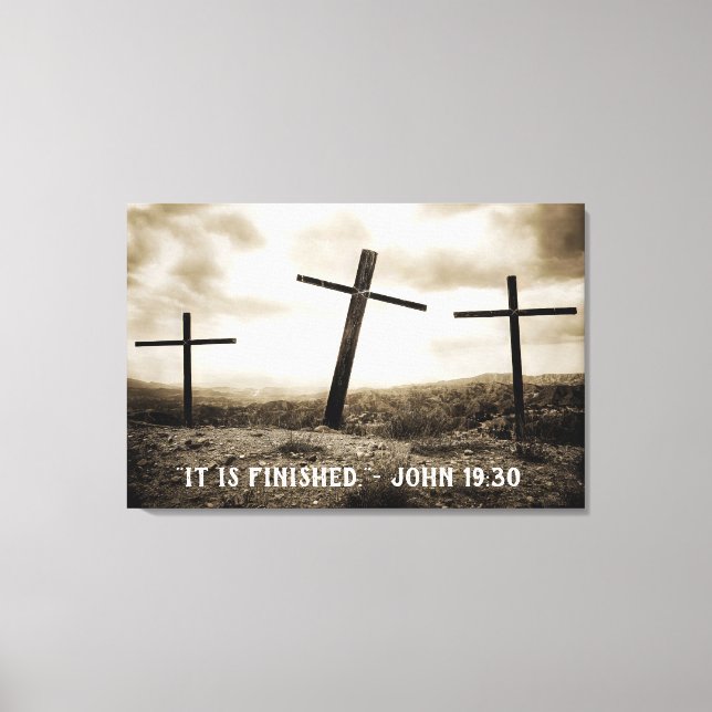 JOHN 19:30 Stretched Kanvastryck (Framsida)