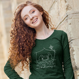 John 1:14 Christian Ntivity Scripture Långärmad T Shirt