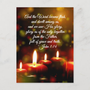 John 1:14 Ord blev en julklapp Helg Vykort