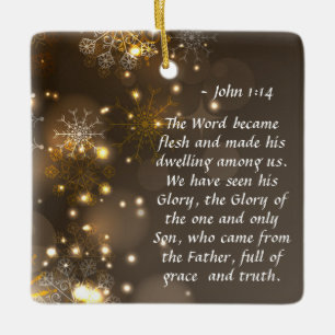 John 1:14 Ord blev en ny jul Julgransprydnad Keramik