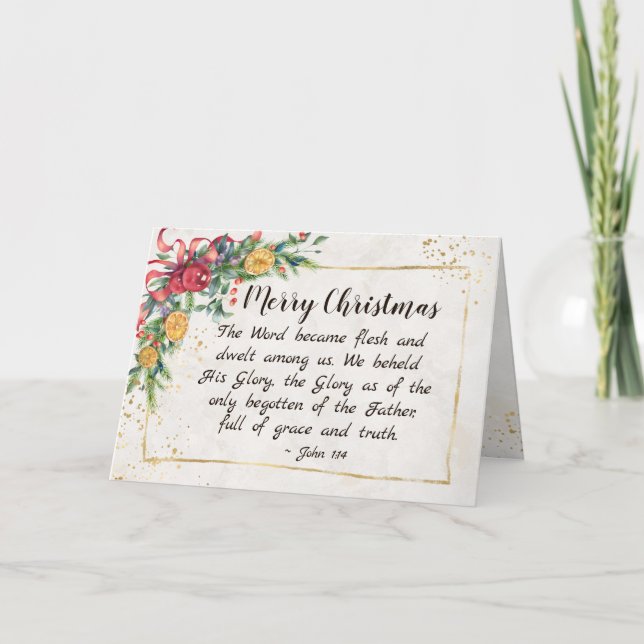 John 1:14 Ord blev Flesh, jul Kort (Framsida)