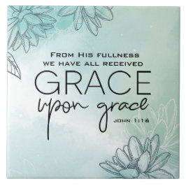 John 1:16 Vi har alla fått Grace Grace Grace Kakelplatta
