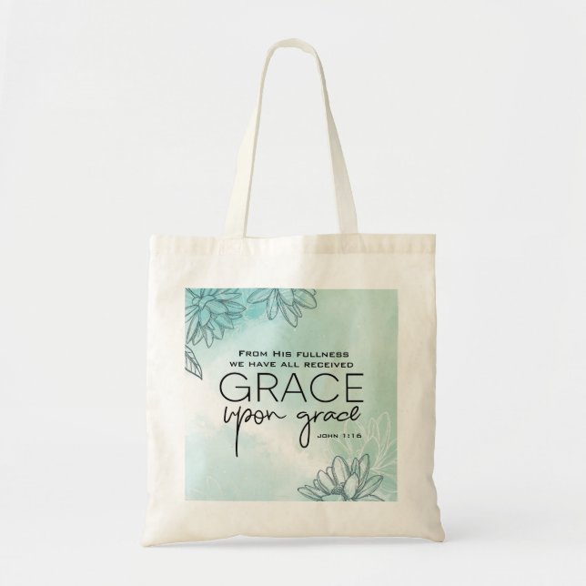 John 1:16 Vi har alla fått Grace Grace Grace Tygkasse (Framsidan)