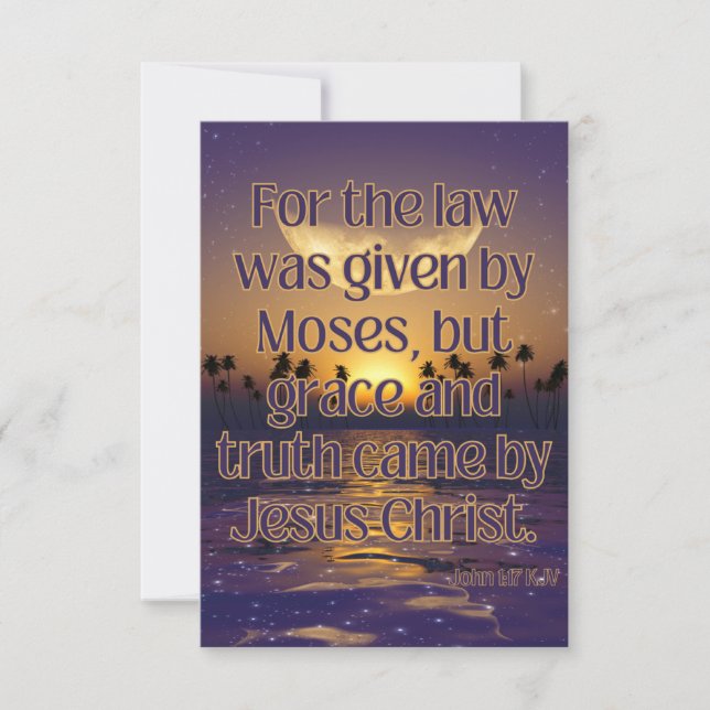 John 1:17 Bible Verse Pic-hälsningskort Kort (Framsida)