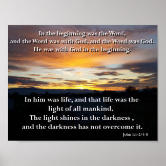 John 1:1-2, 4-5. Ord Poster