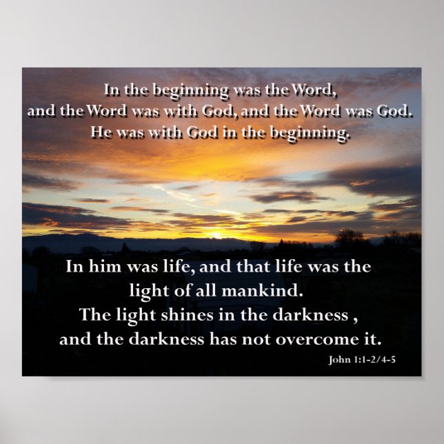 John 1:1-2, 4-5. Ord Poster (Framsidan)