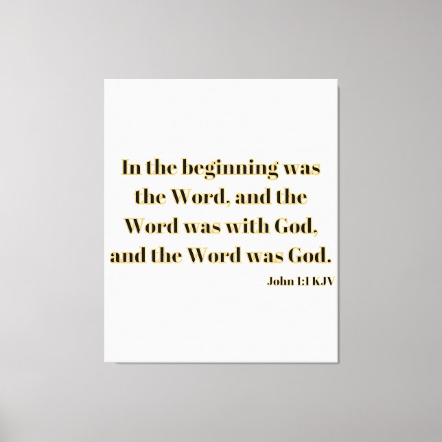 John 1:1 Bible Scripture KJV Canvas Wall Art (Framsida)