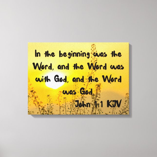 John 1:1 Bible Verse Scripture KJV Canvas Wall Art (Framsida)