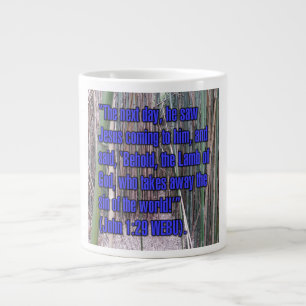 John 1:29 WEBU Morgon Jumbo Mugg