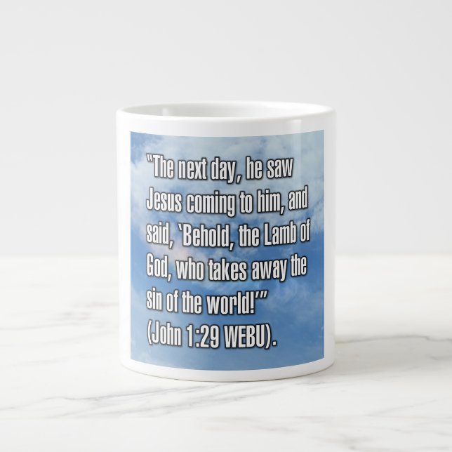 John 1:29 WEBU Mug Jumbo Mugg (Framsidan)