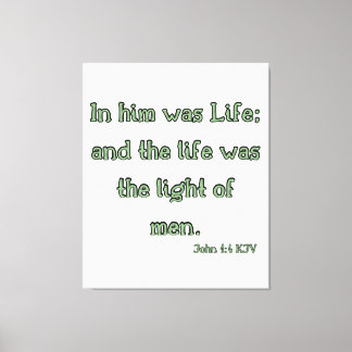 John 1:4 Bible Verse KJV Wall Art Canvastryck