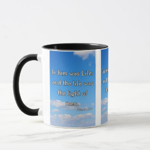 John 1:4 KJV Bible Verse Pic Two-Tone Mugg