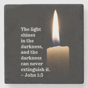 John 1:5 Ljusskidan i mörkret Stenunderlägg
