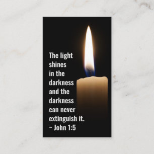 John 1:5 The Light Shines in Mörkret Visitkort