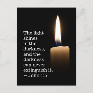 John 1:5 The Light Shines in Mörkret Vykort