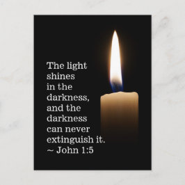 John 1:5 The Light Shines in Mörkret Vykort