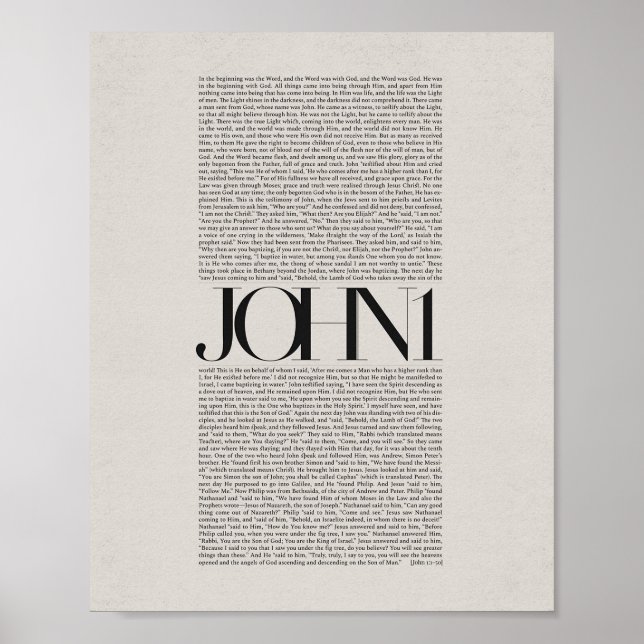 John 1 - Bible Verse Modern Scripture Wall Art Poster (Framsidan)
