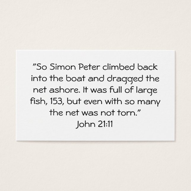 John 21:11 visitkort (Framsidan)