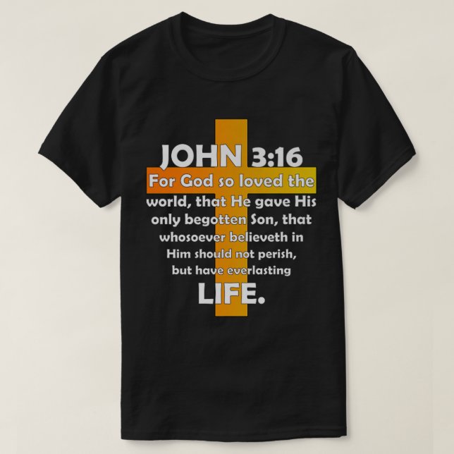 John 316 KJV Bible Verse tryckt på back Premium T Shirt (Design framsida)
