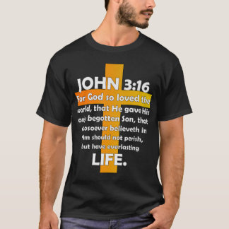 John 316 KJV Bible Verse tryckt på back Premium T Shirt