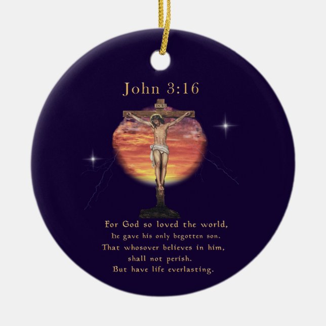 John 3:166 julgransprydnad keramik (Framsidan)