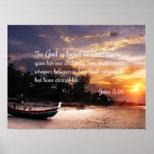 John 3:16 #1 NIV - kristen väggkonst för Scriptu