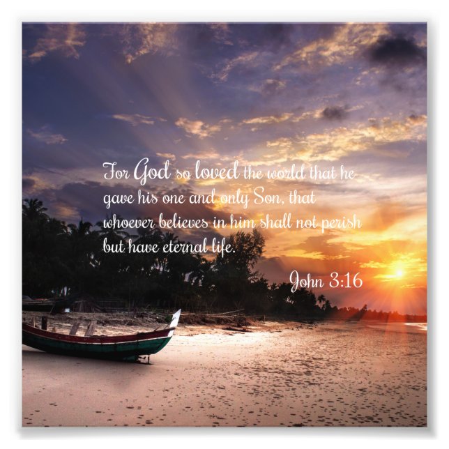 John 3:16 #1 NIV - Scripture Christian Wall Art Fototryck (Framsidan)