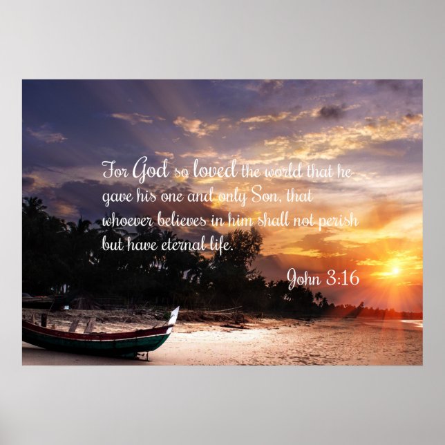 John 3:16 #1 NIV - Scripture Christian Wall Art Poster (Framsidan)