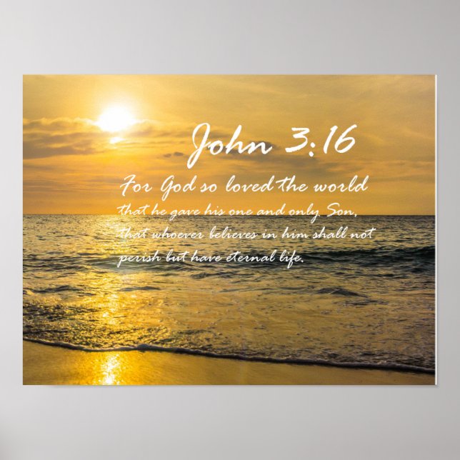 John 3:16 #2 NIV - Scripture Christian Wall Art Poster (Framsidan)