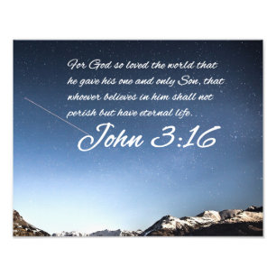 John 3:16 #7 NIV - kristen väggkonst för Scriptu Fototryck