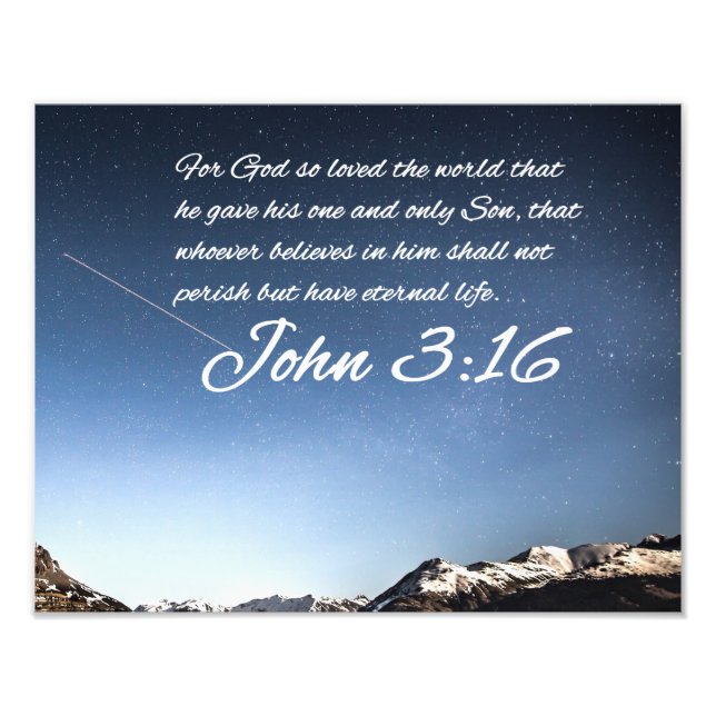 John 3:16 #7 NIV - Scripture Christian Wall Art Fototryck (Framsidan)