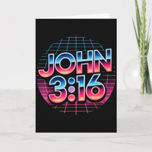 John 3_16 80-tals Retro Kristet Tro Design Kort