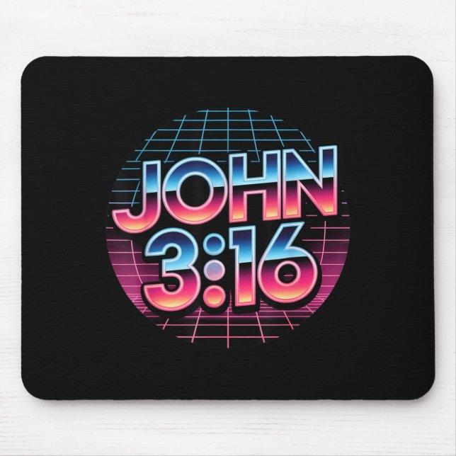 John 3_16 80s Retro Christian Faith Design  Musmatta (Framsidan)