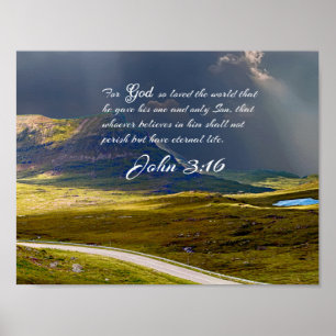 John 3:16 #9 NIV - kristen väggkonst för Scripture